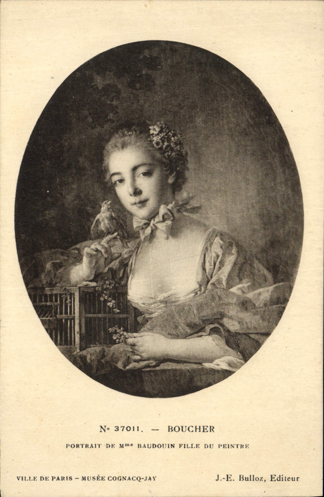 VINTAGE POSTCARD To stop Portrait Of Mrs. Baudouin Fille Of the Painter Town Of Paris