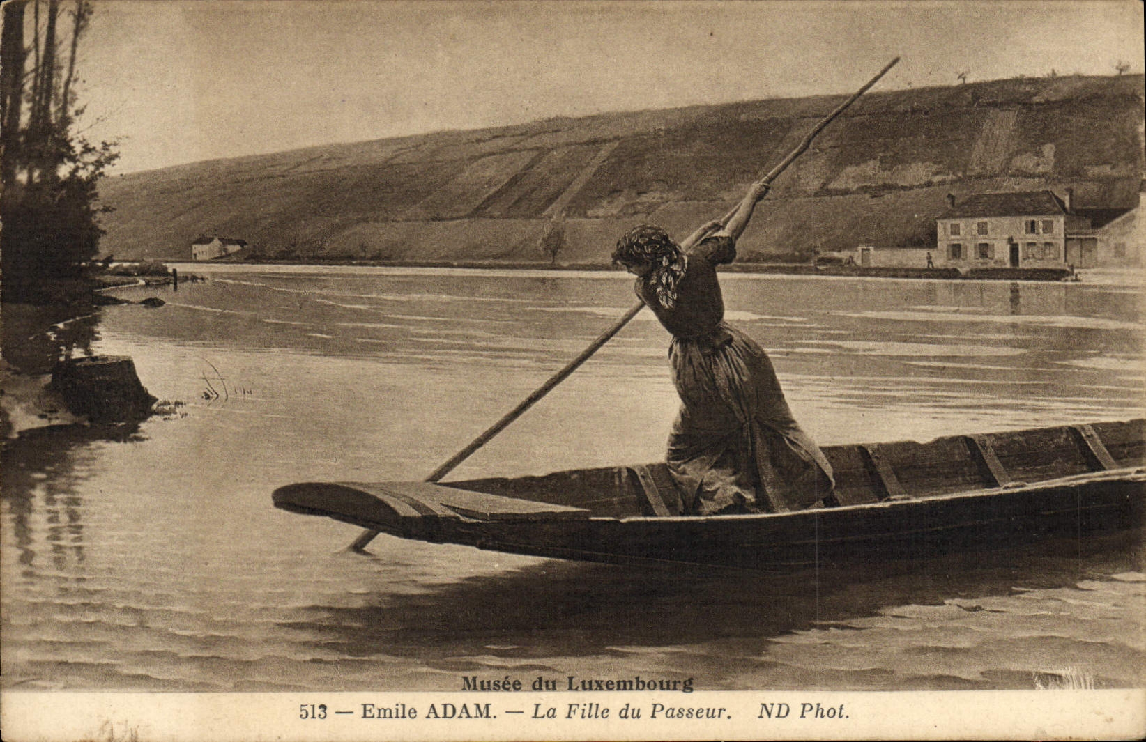 VINTAGE POSTCARD Emile Adam the Girl Of the Frontier runner