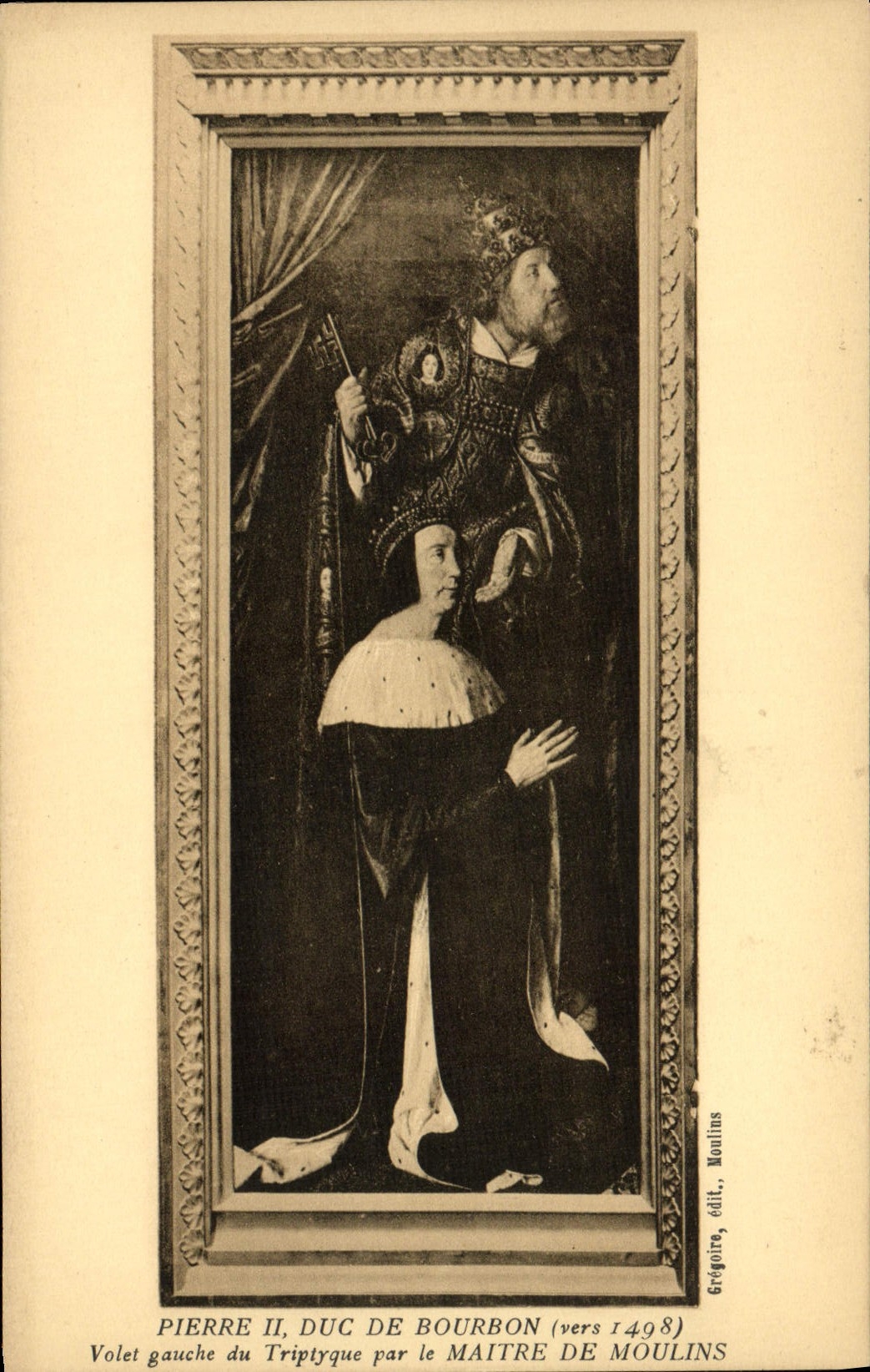VINTAGE POSTCARD Pierre Duke Of Left Bourbon Shutter Of the triptych by the Master of Moulins