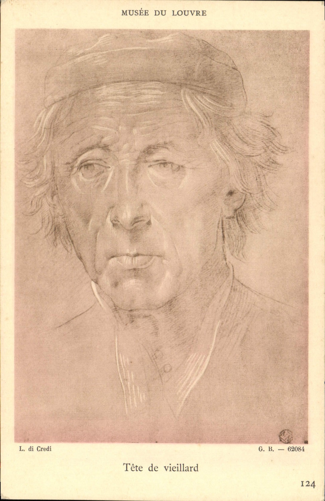 VINTAGE POSTCARD Museum Of Louvre Head Of Old man