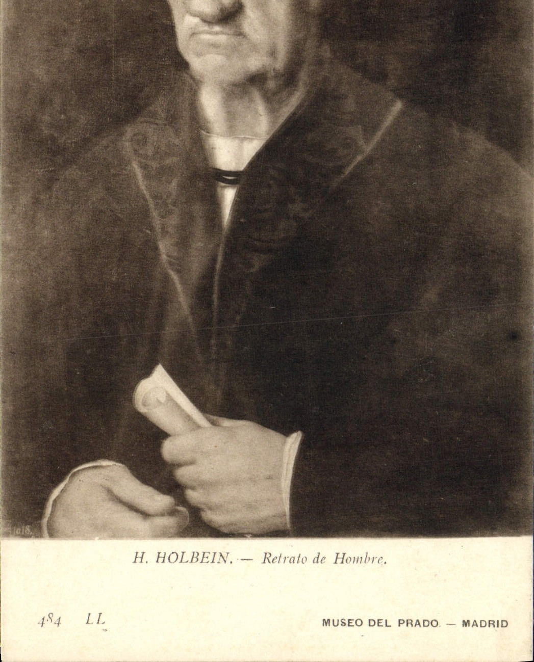 VINTAGE POSTCARD H Holbein Retrato De Hombre Museo Del Prado Madrid