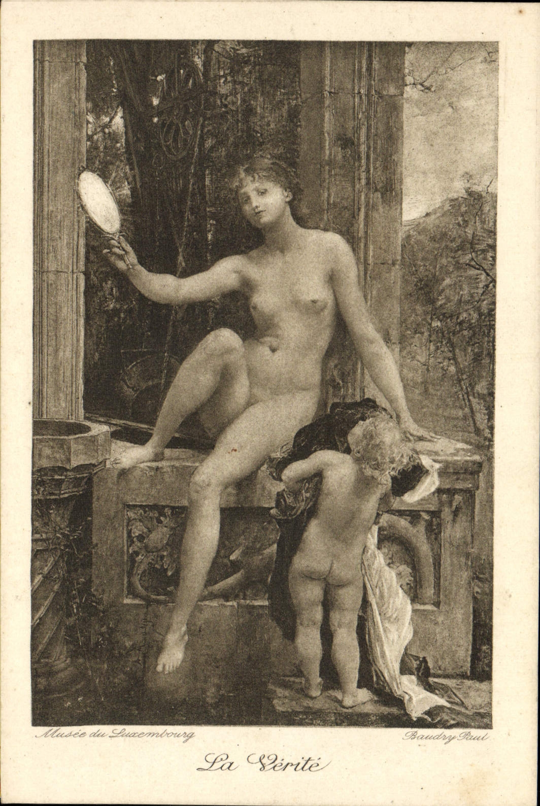 VINTAGE POSTCARD Museum Of Luxembourg the Erotic Truth Woman