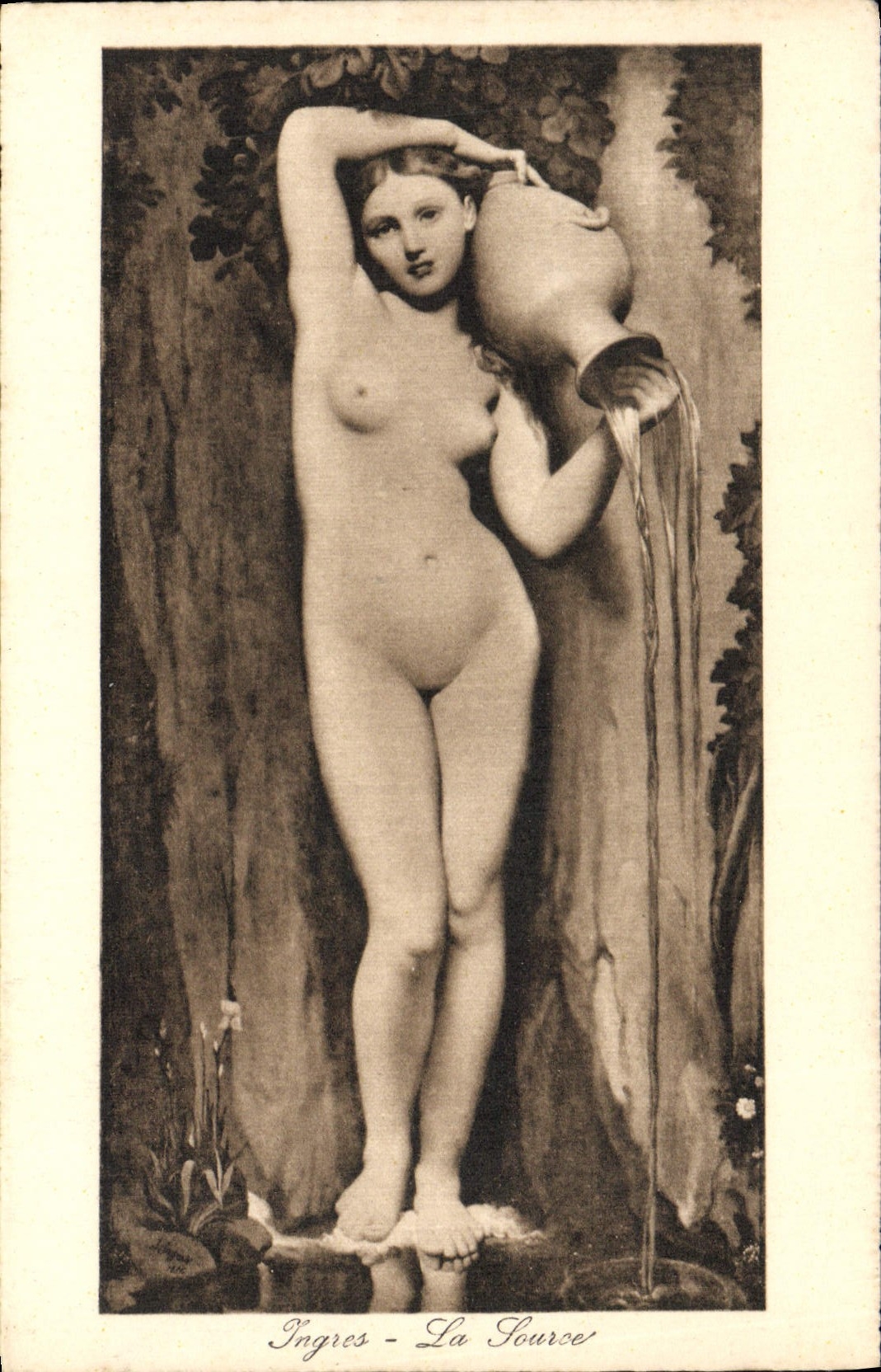 CPA Ingres La Source Erotique