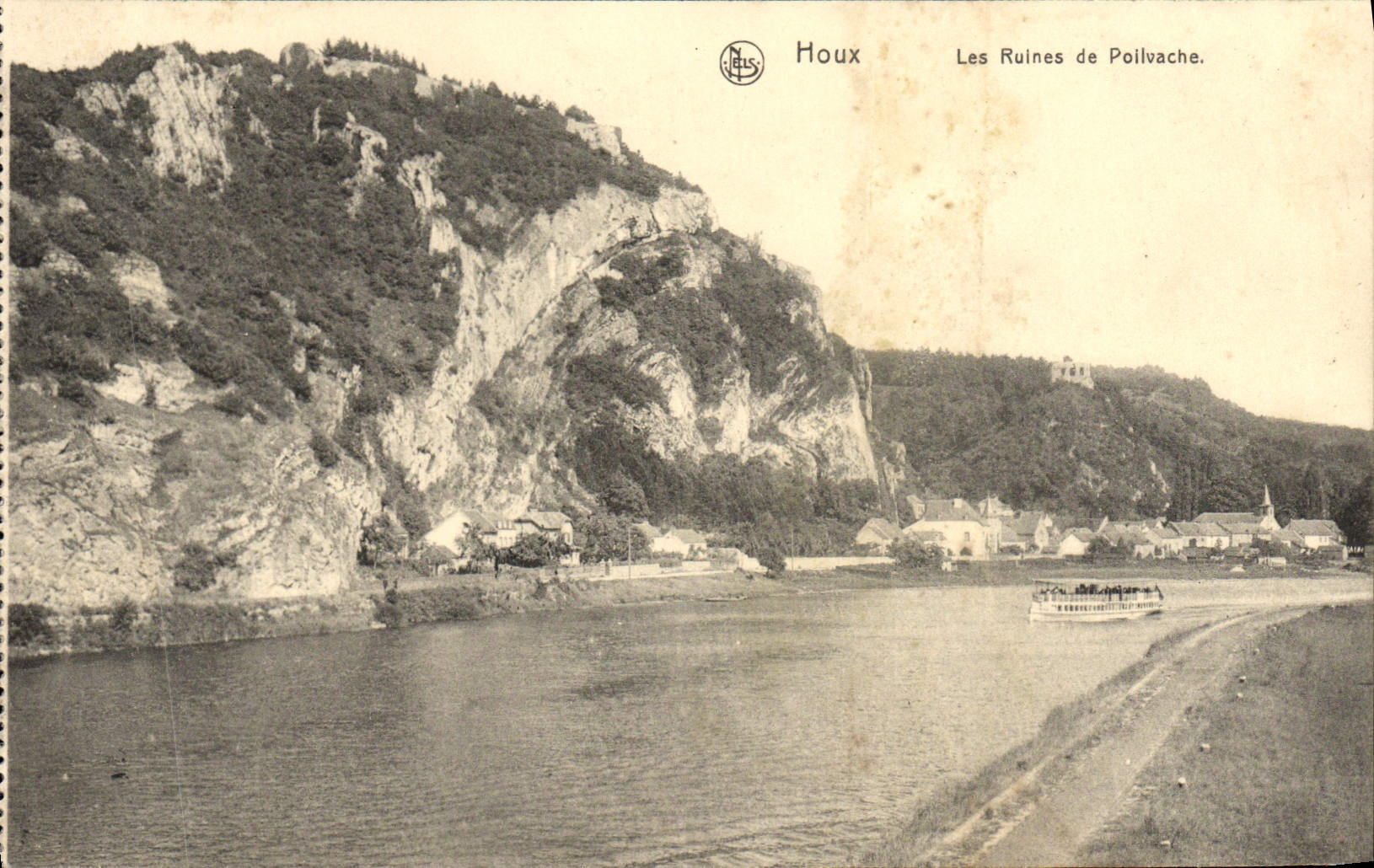 VINTAGE POSTCARD Houx the Ruins De Polivache