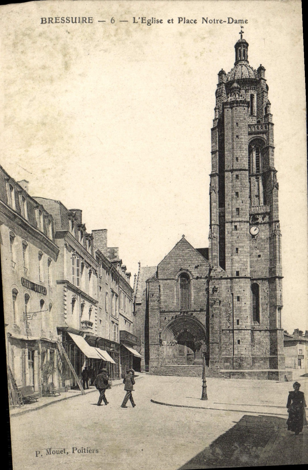VINTAGE POSTCARD Bressuire the Church And Places Notre Dame