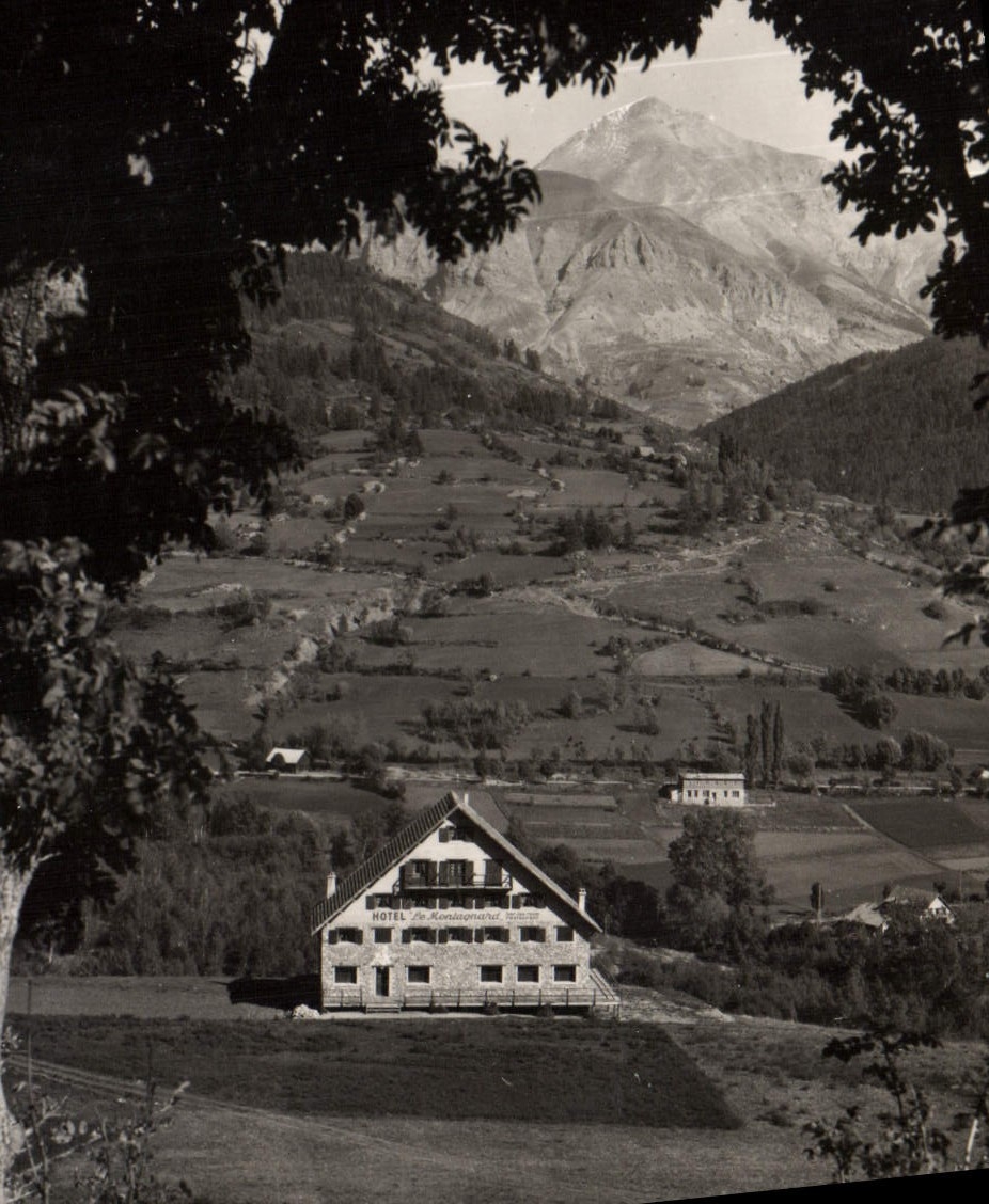 CPA Allos Hotel Le Montagnard Au Fond Le Mont Pelat