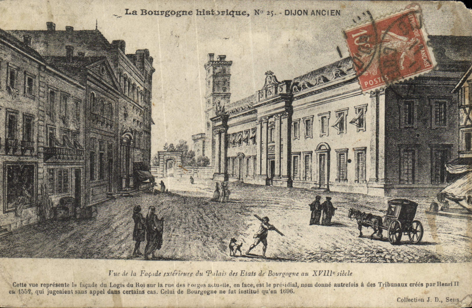 VINTAGE POSTCARD Burgundy Hiatorique Dijon Old