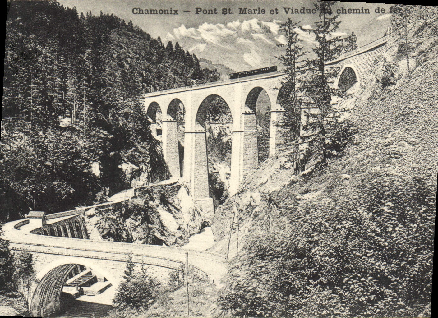 CPA Chamonix Pont St Marie Et Viaduc Chemin De Fer