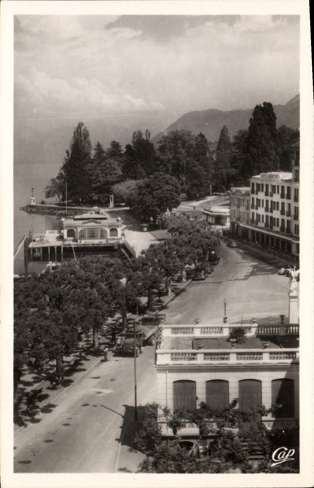 MODERN CARD Evian Les Bains Perspective On the Port And the Hotel Albert 1st