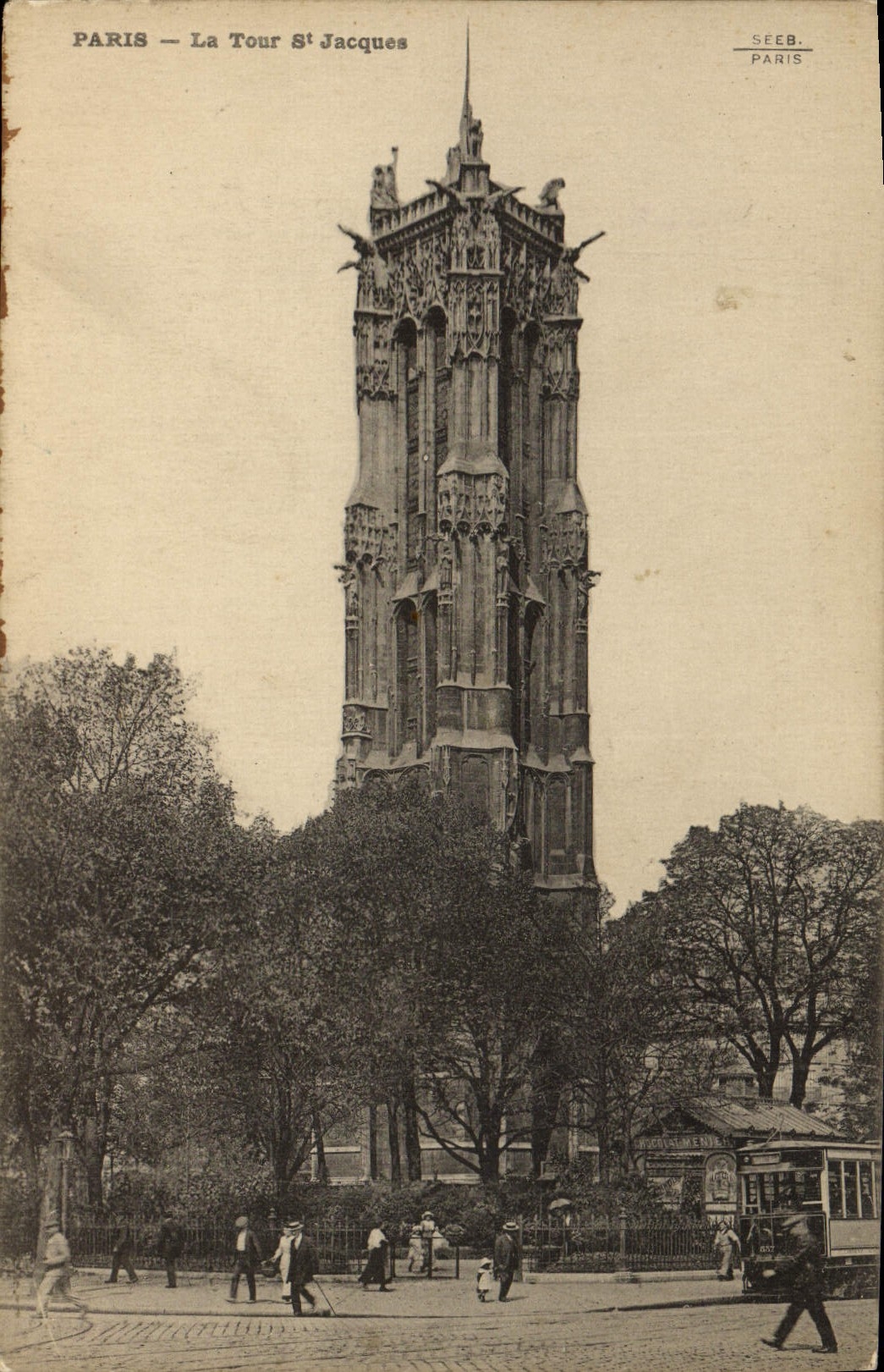 CPA Paris La Tour St Jacques Tramway