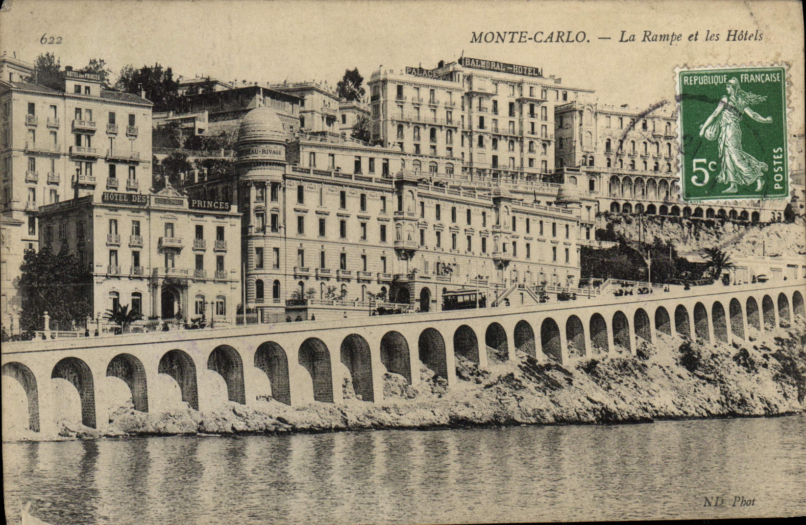 VINTAGE POSTCARD Monte Carlo the Slope And Hotels