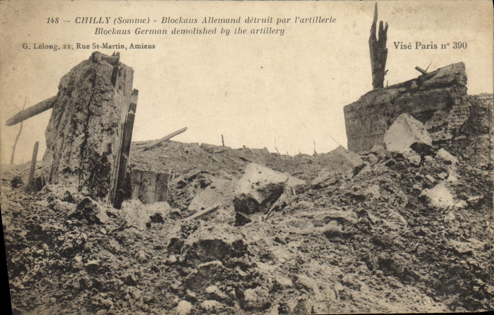 CPA Chilly Blockaus Allemand Detruit Par l'artillerie Militaria 