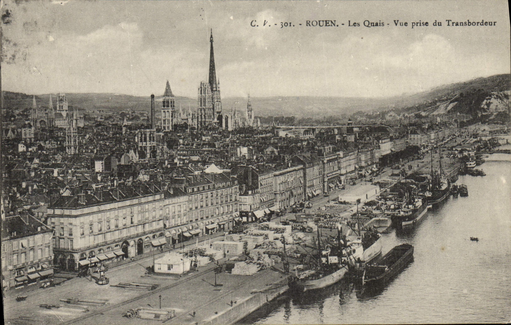 CPA Rouen Les Quais Vue Prise Du Transbordeur