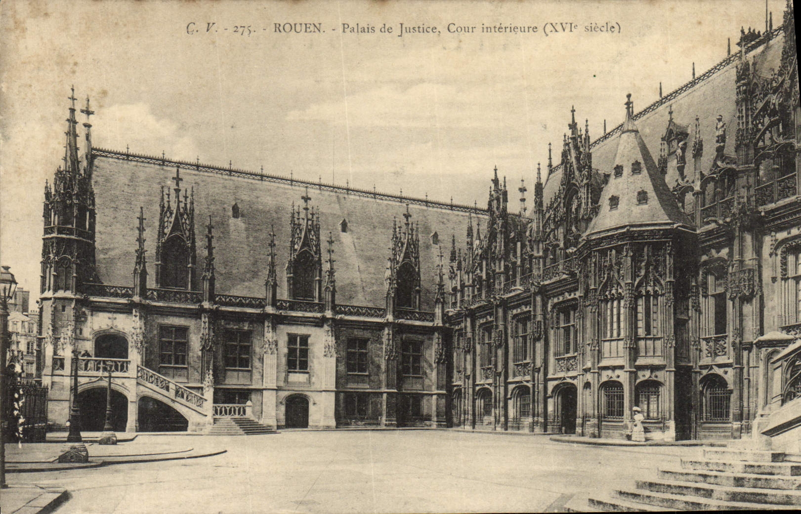 CPA Rouen Palais De Justice Cour Interieure