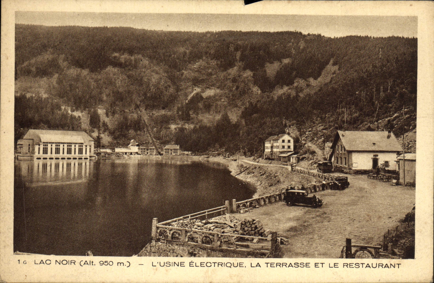 VINTAGE POSTCARD Black Lake the Electric Factory the Terrace And the Restaurant