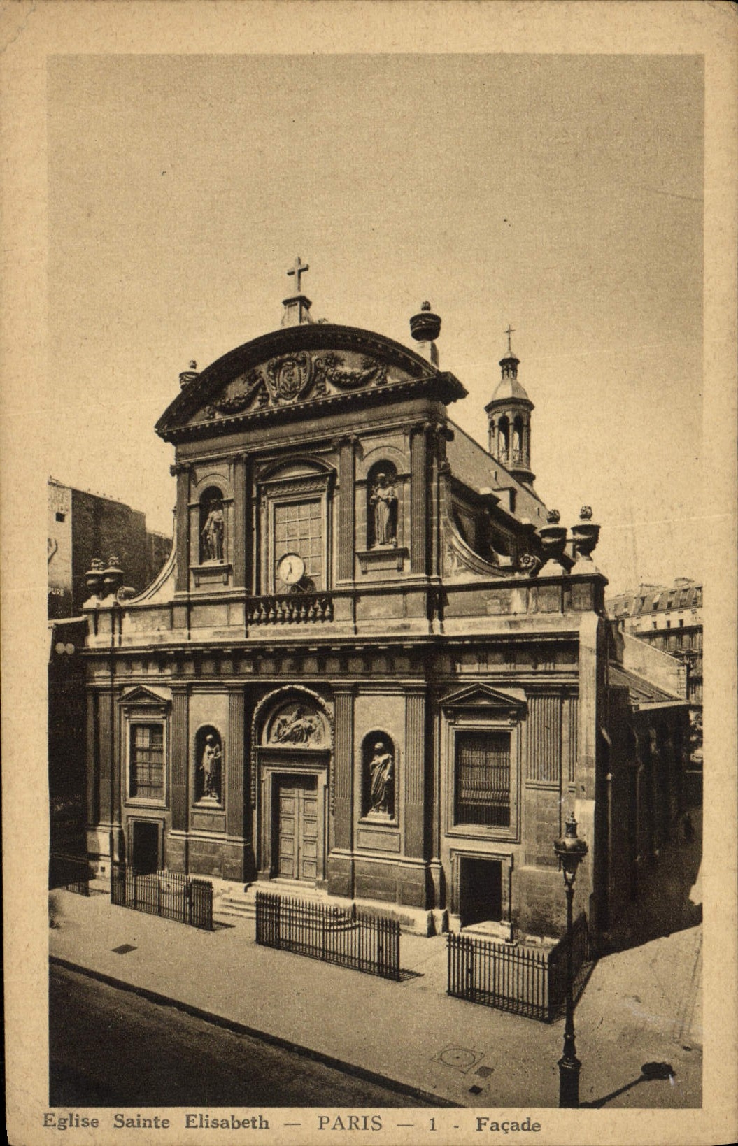 CPA Eglise Sainte Elisabeth Paris Facade