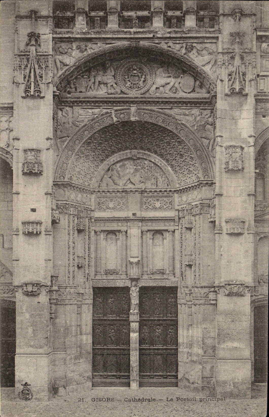 Catedral de Gisors de la POSTAL de la VENDIMIA la puerta principal