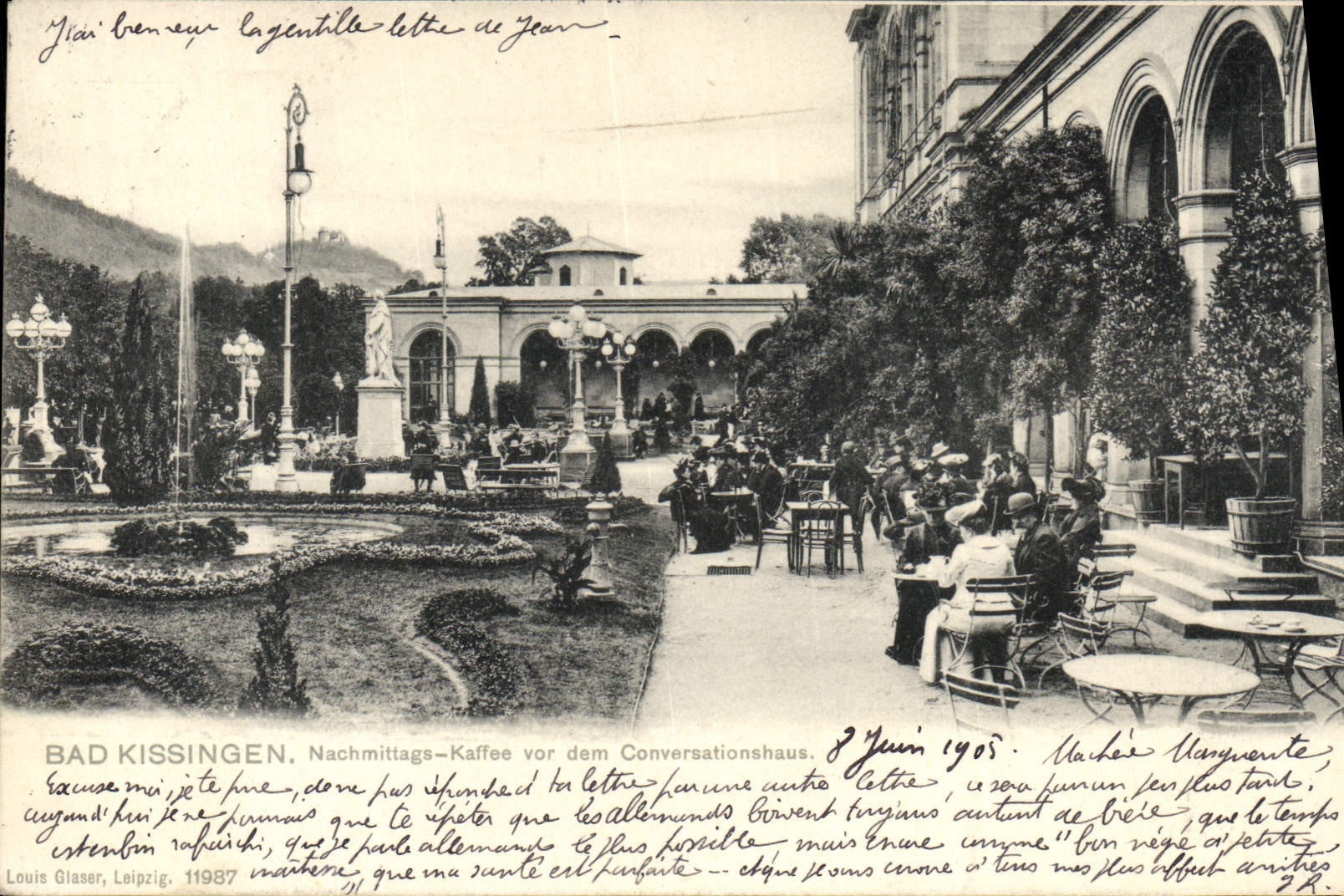 CPA Bad Kissingen Nachmittags Kaffee Var Dem Conversationshaus