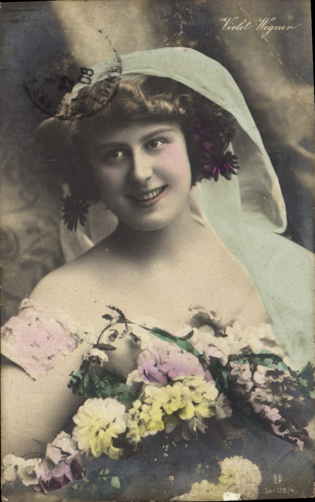 VINTAGE POSTCARD Woman Purple Wegner