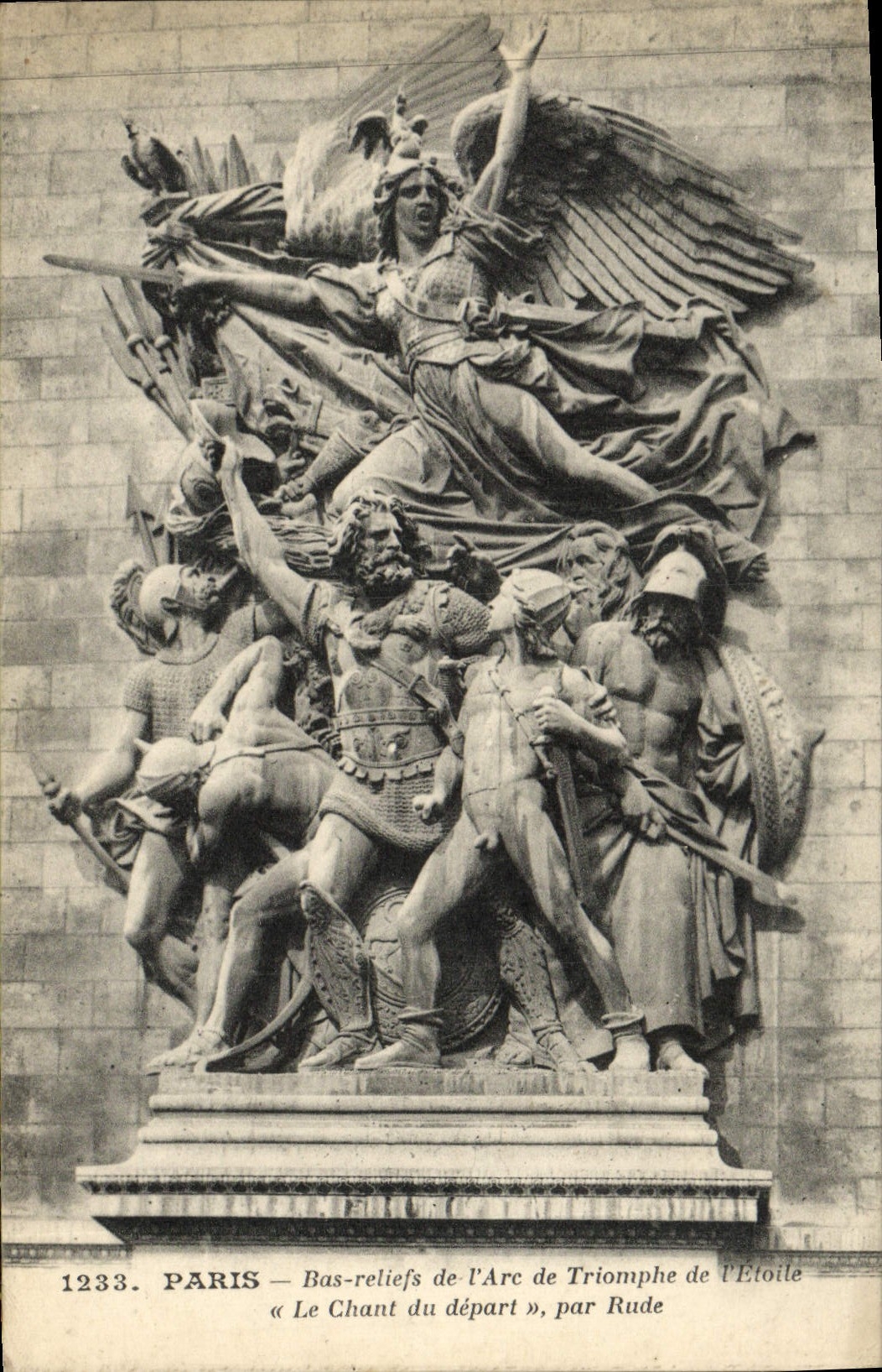 Relevación baja de París de la POSTAL de la VENDIMIA de Arc de Triomphe Etoile de la canción de la salida de difícilmente