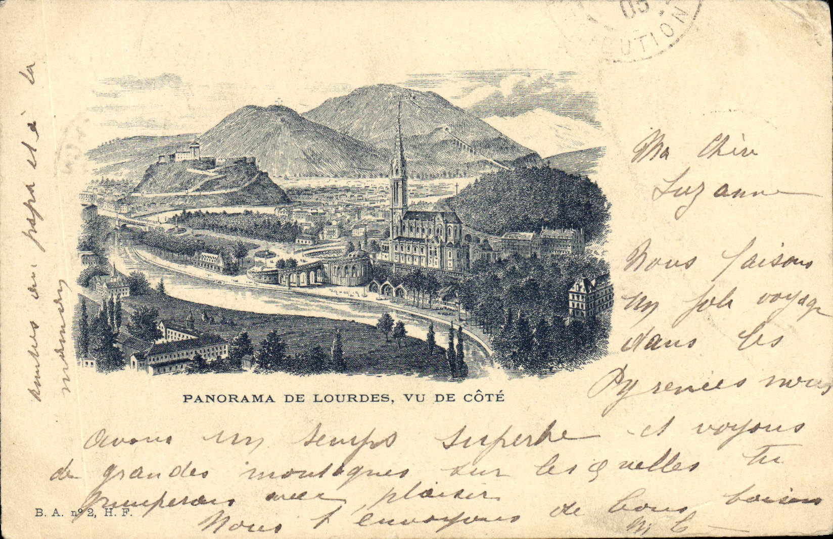 Panorama de la POSTAL de la VENDIMIA de las puertas vistas de la dimensión