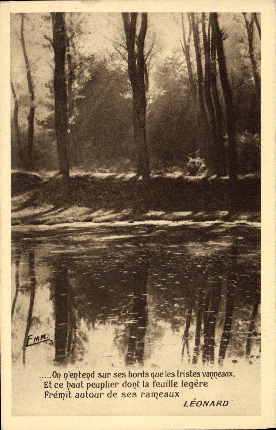 VINTAGE POSTCARD One Hears On His Sad Edges Only Vanneux Leonard