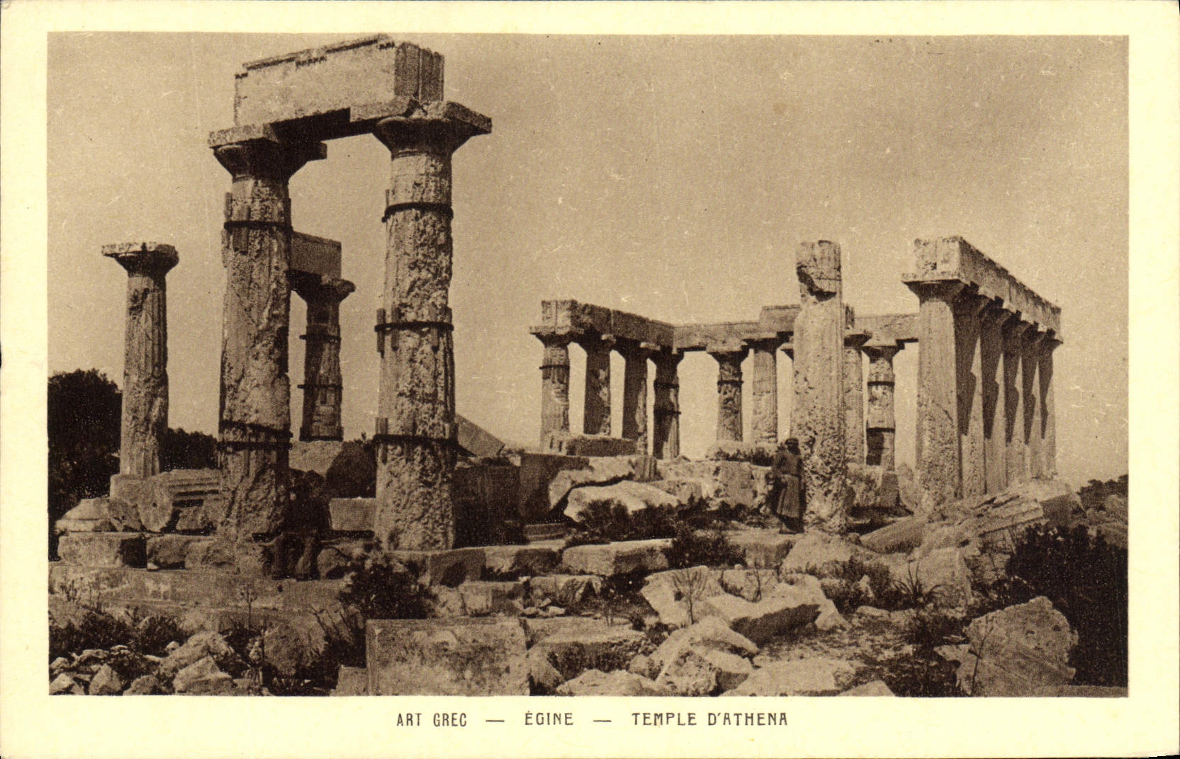 VINTAGE POSTCARD Greek Art Egine Temple of Athena