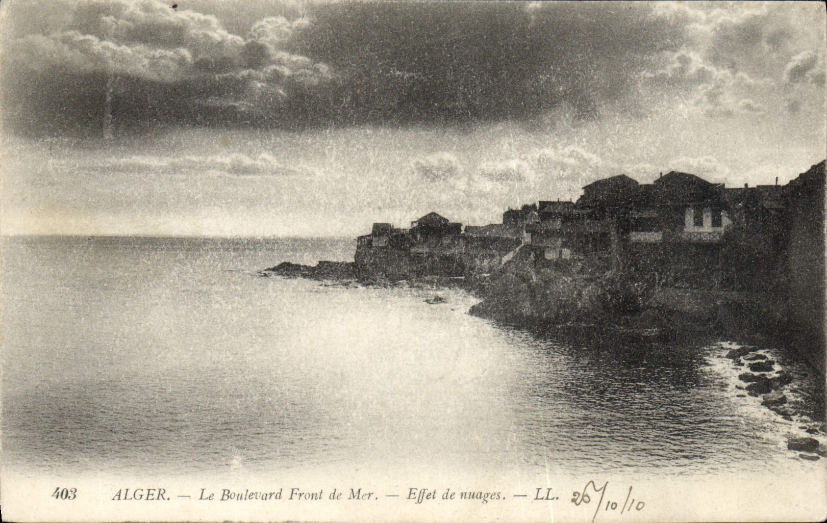 CPA Alger Le Boulevard Front De Mer Effet De Nuages