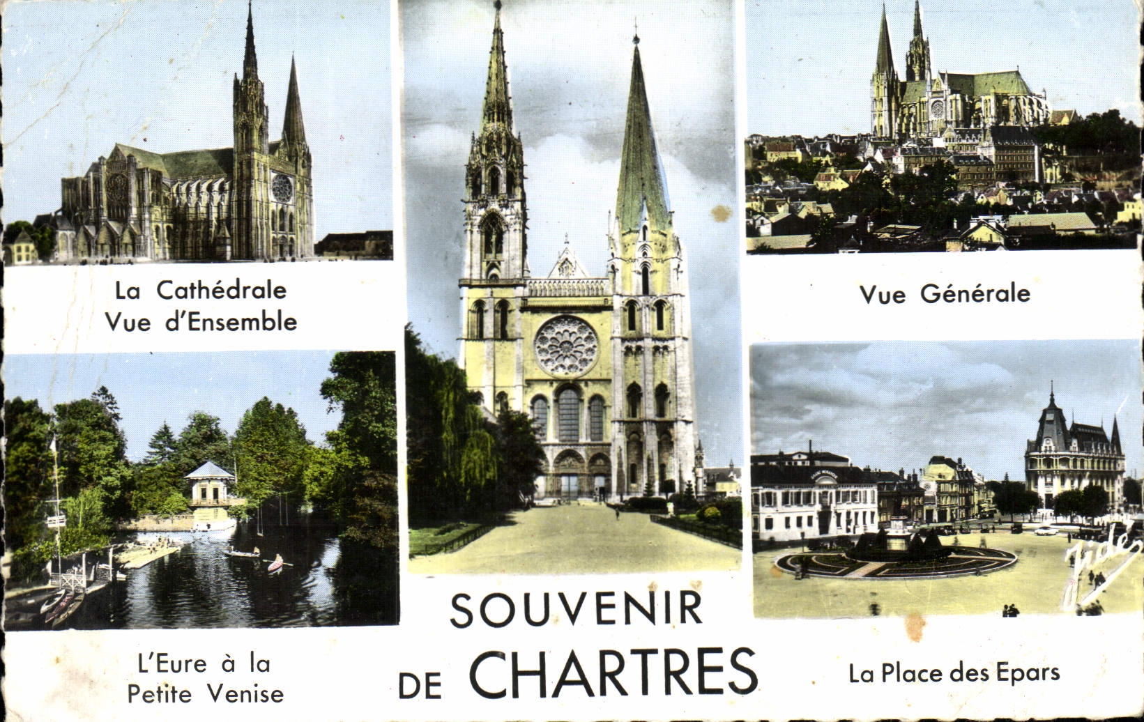 POSTAL MODERNA para recordar de Chartres el lugar de dispersado