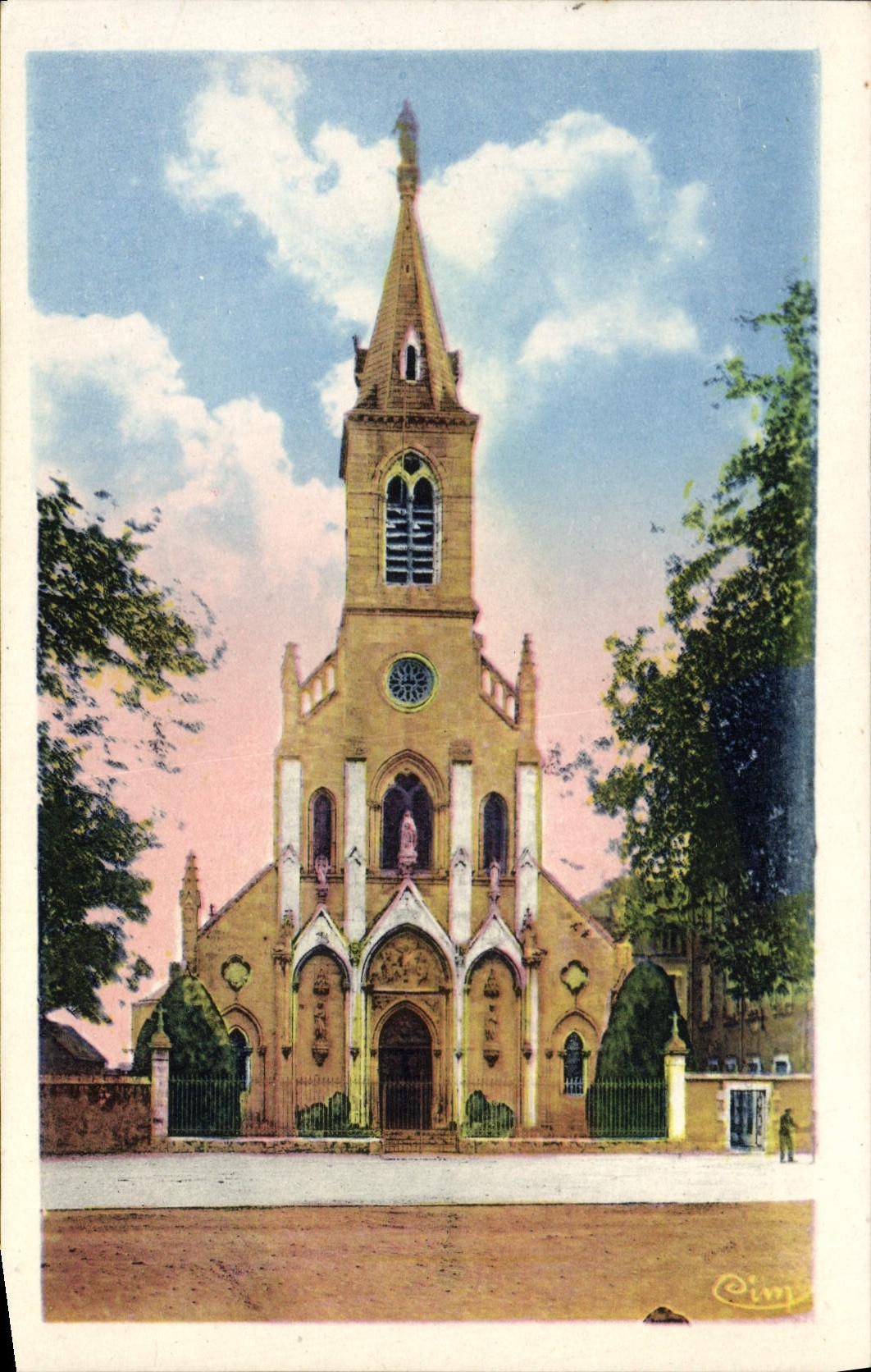 VINTAGE POSTCARD Issoudun Basilica Of the Sacring Heart
