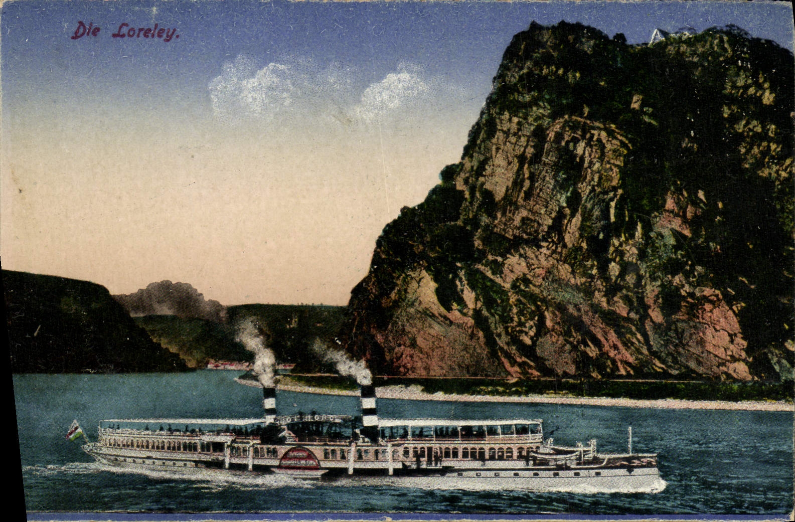 VINTAGE POSTCARD Die Loreley Boat
