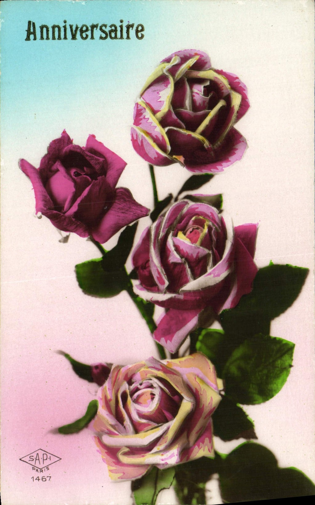 CPA Anniversaire Fleurs