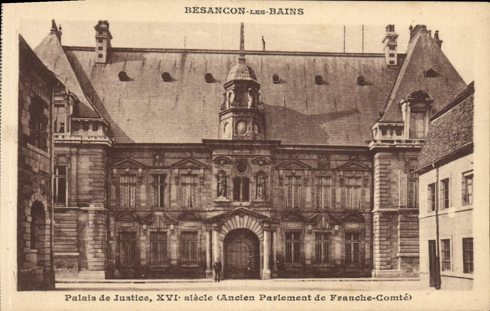 VINTAGE POSTCARD Besancon les Bains Law courts Old Parliament of Frank Count