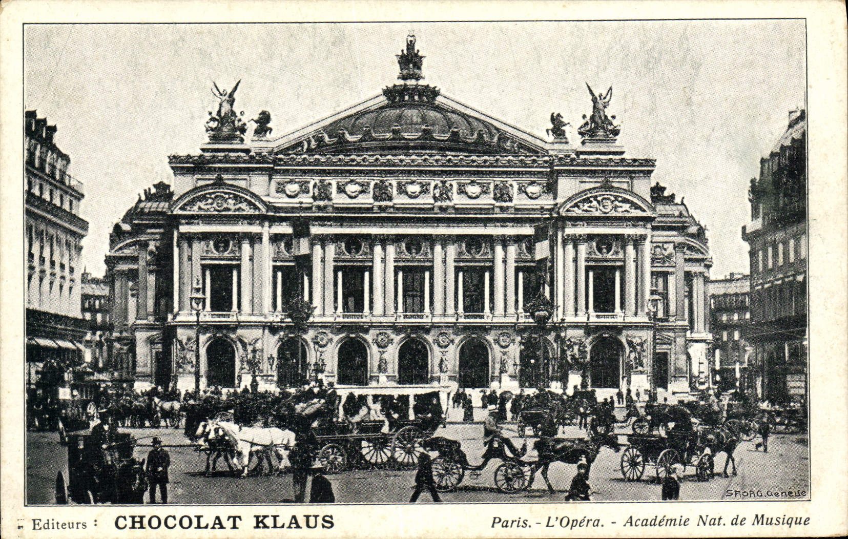 VINTAGE POSTCARD Paris Klaus Chocolate the Opera