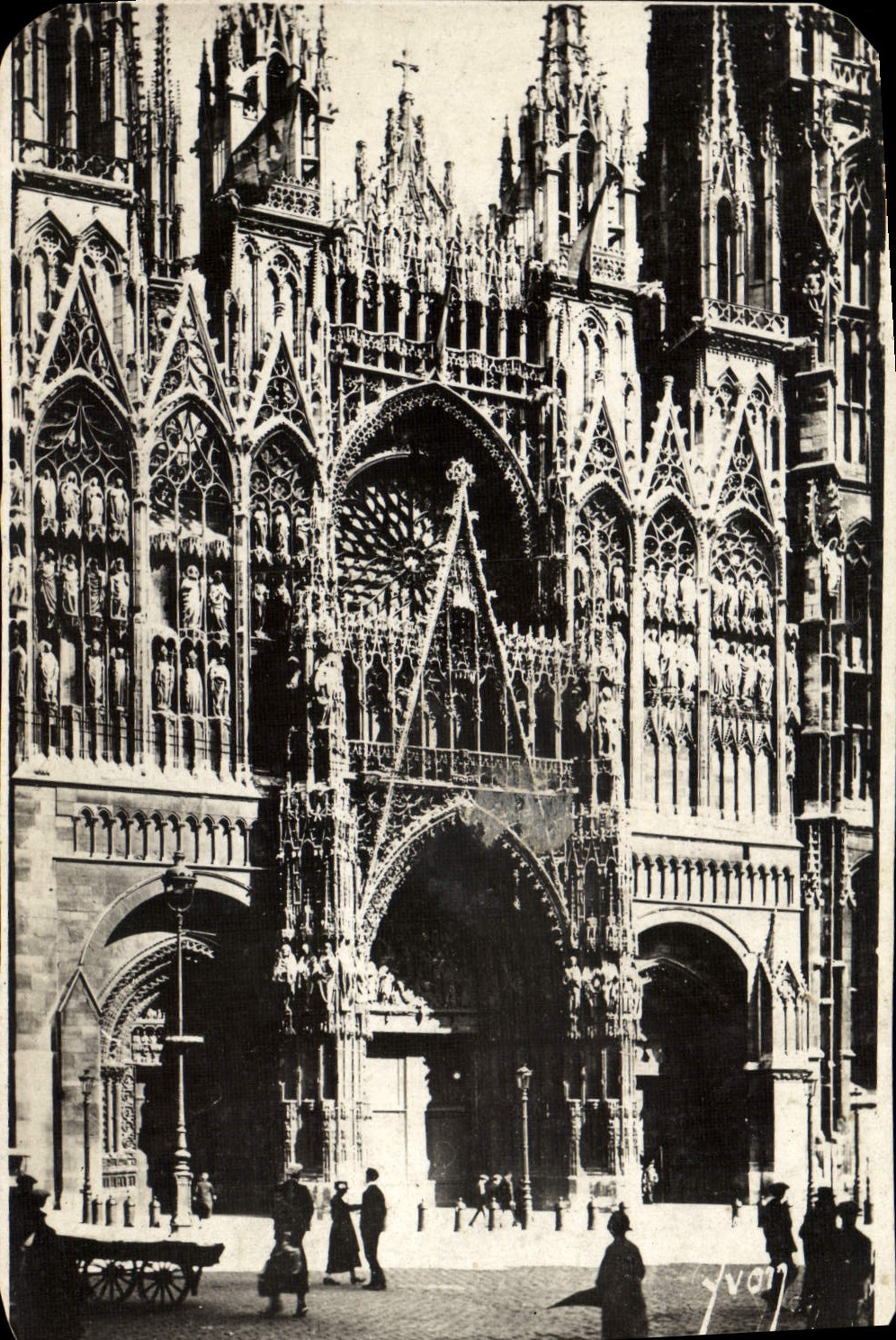MODERN CARD Rouen Frontage of the Cathedral