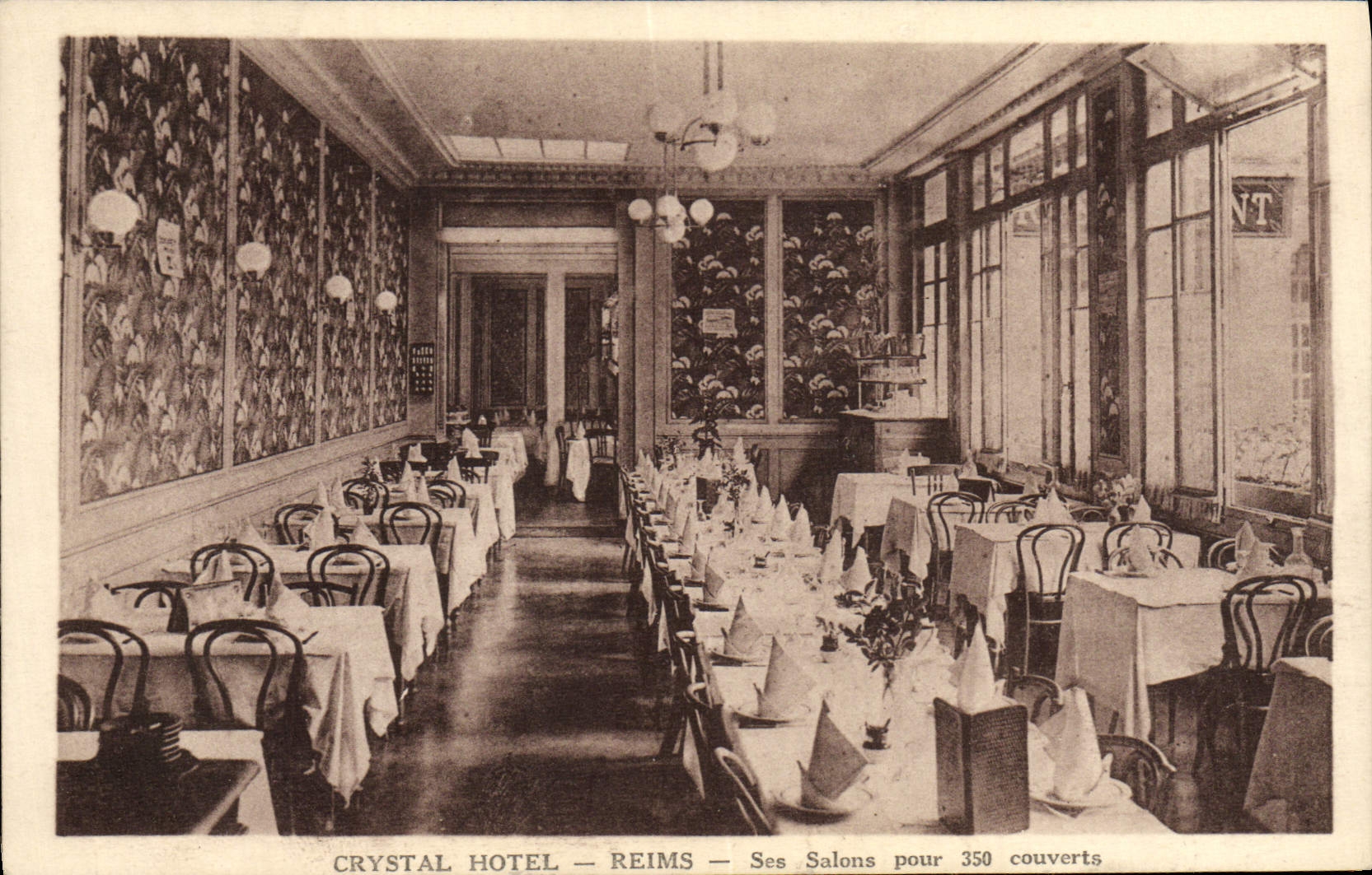 VINTAGE POSTCARD Hook Rheims Hotel Its Living rooms For 350 covers