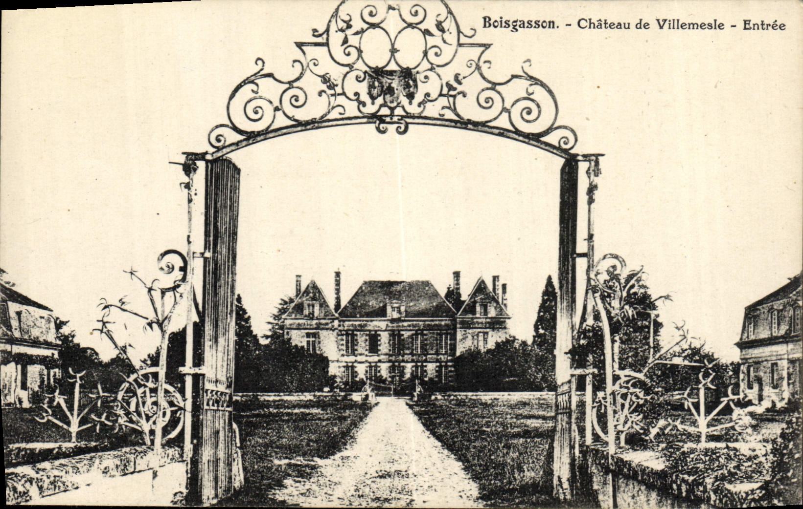 Castillo de Boisgasson de la POSTAL de la VENDIMIA de Villemesle entrado