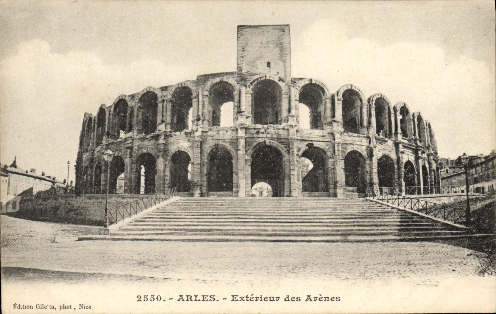 VINTAGE POSTCARD Arles Outside of Arena