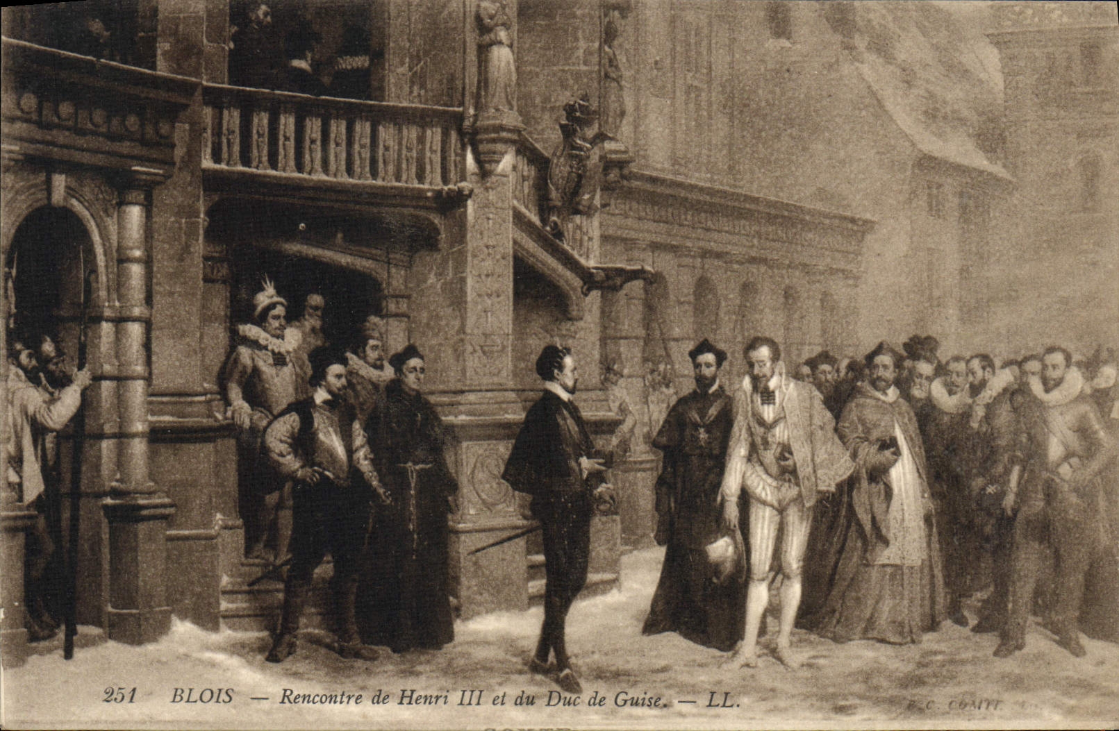 CPA Blois Rencontre de Henri III et du duc de Guise