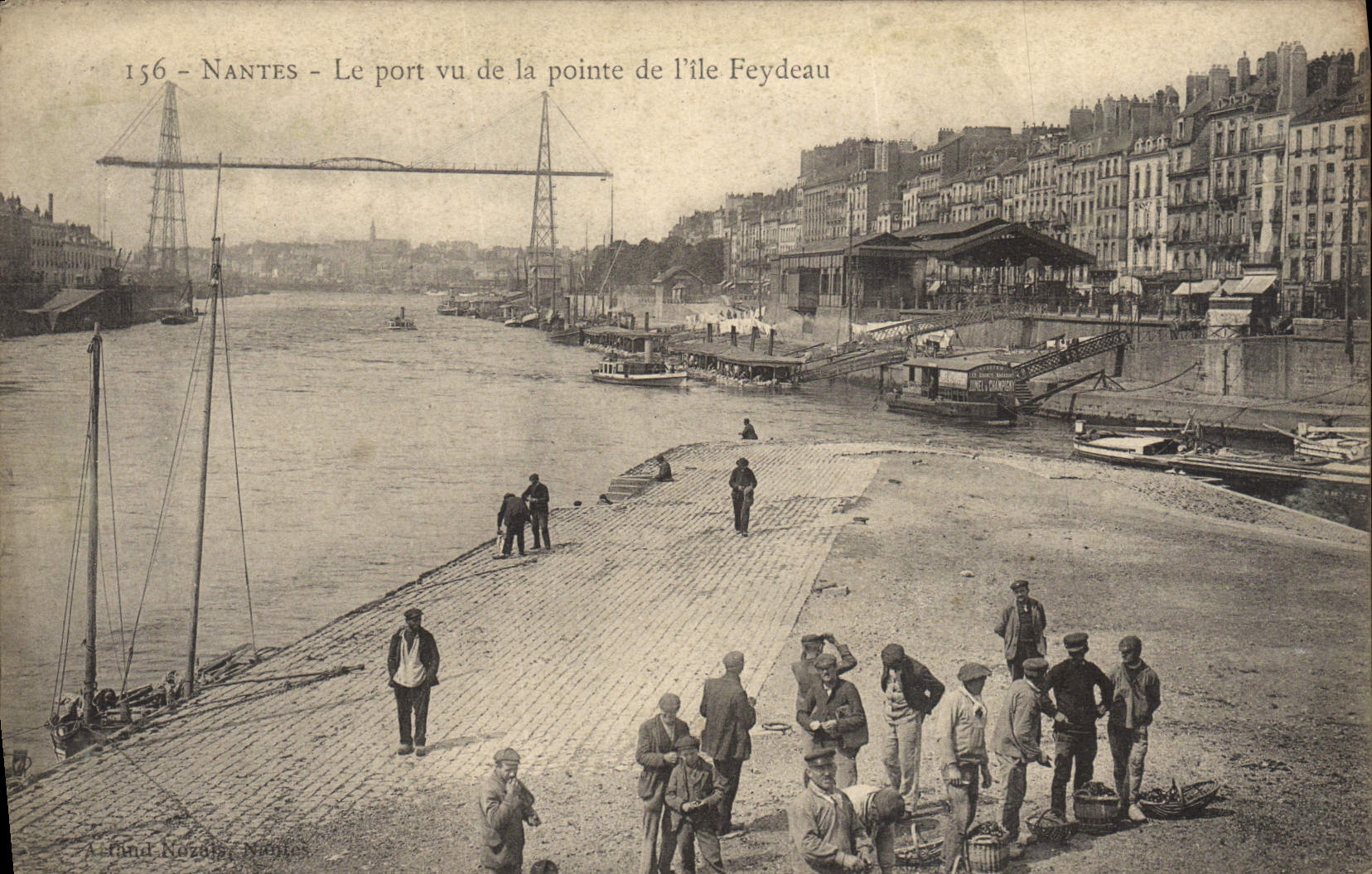 VINTAGE POSTCARD Nantes the Port Seen Of Point of the island