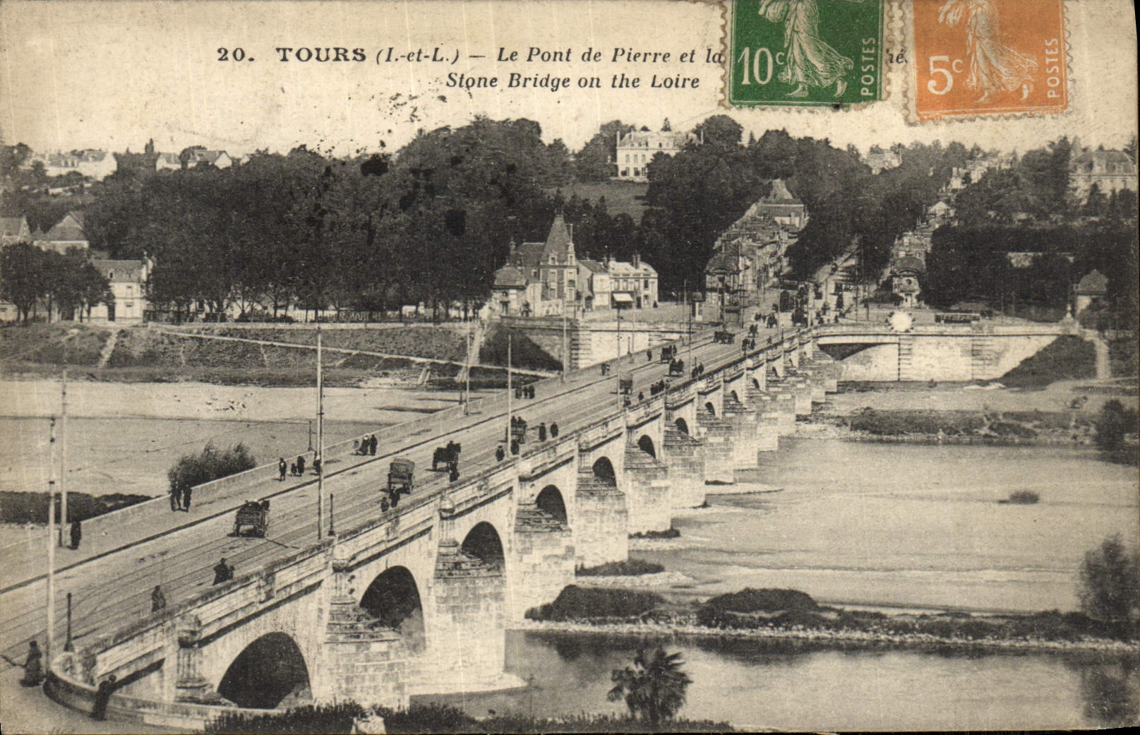 CPA Tours Le Pont de Pierre 
