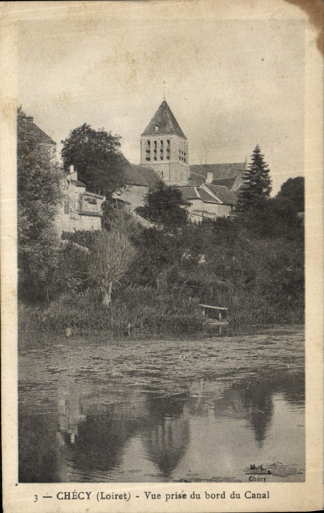VINTAGE POSTCARD Checy Seen from of the Edge of the Canal