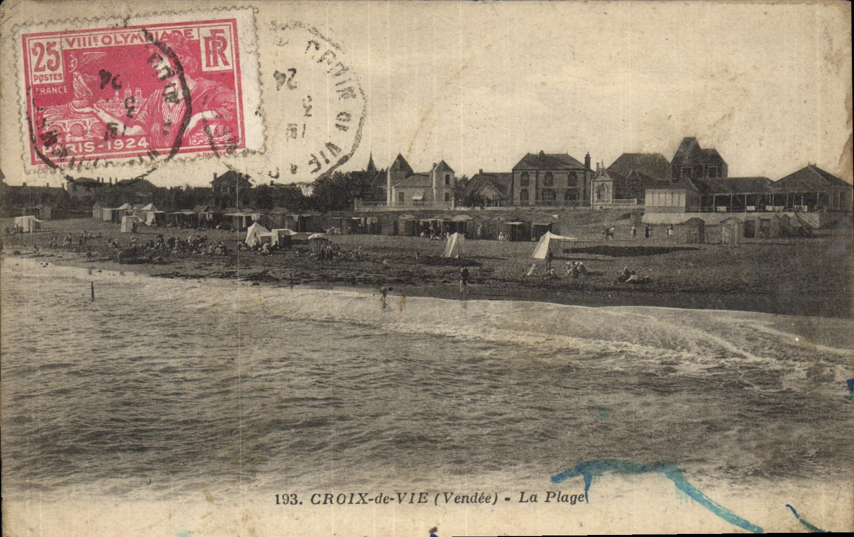 CPA Croix de Vie La Plage Timbre Jeux Olympiques