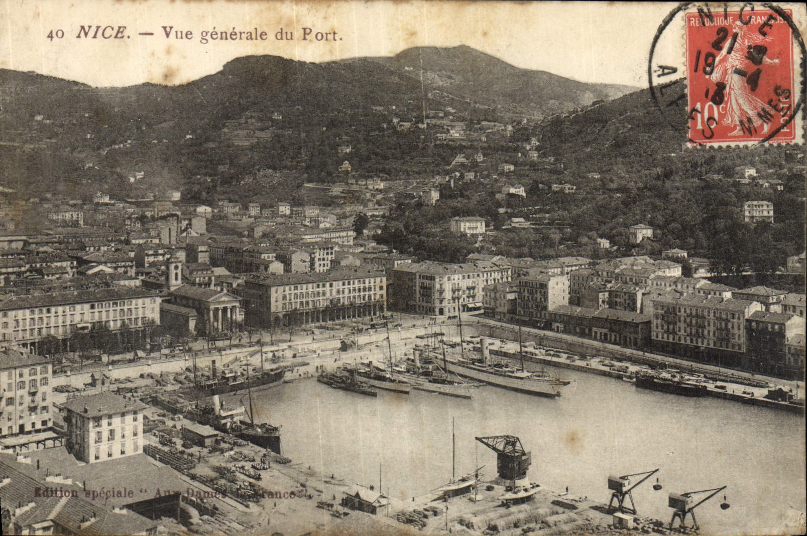 CPA Nice Vue generale Du Port Bateaux