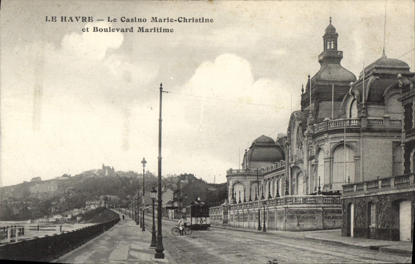 VINTAGE POSTCARD Le Havre the Casino Marie Christine and boulevard Christine