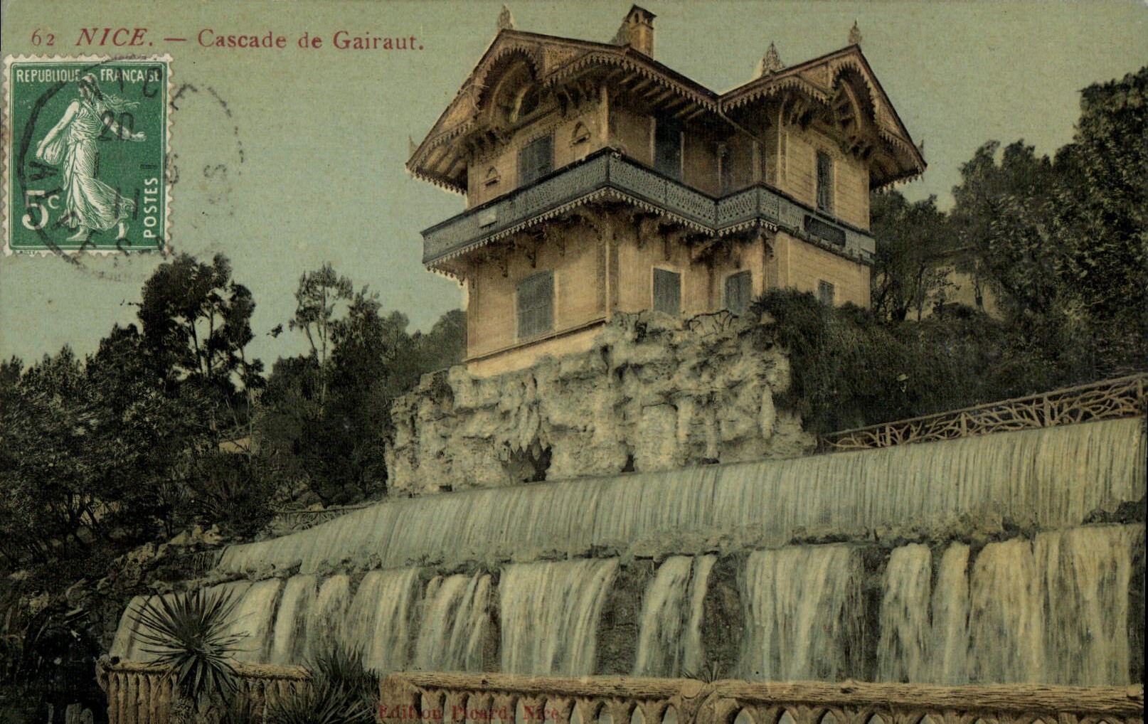 VINTAGE POSTCARD Nice Cascades of Gairaut