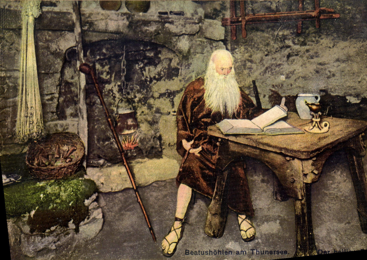 CPA Beatushohlen am Thrunsee Der heilige Beatus