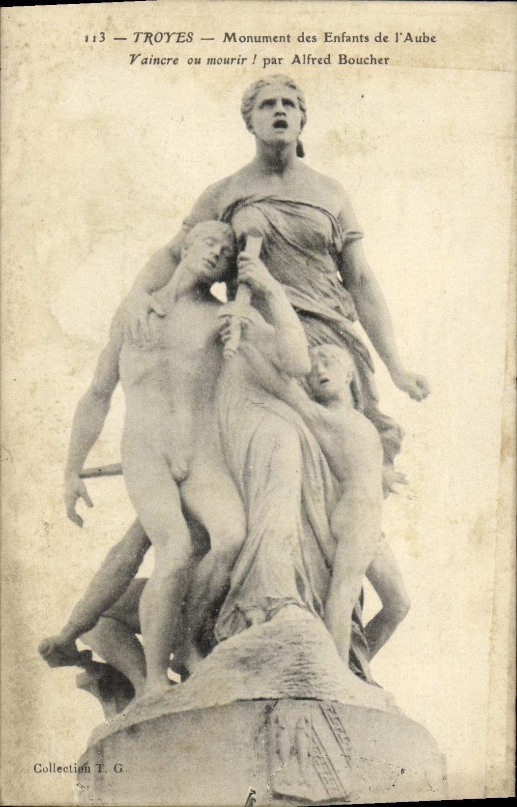 CPA Troyes Monument Des Enfants de L'Aube
