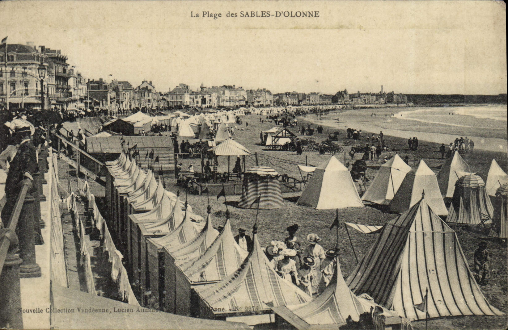 Arenas de la POSTAL de la VENDIMIA del olonne la playa