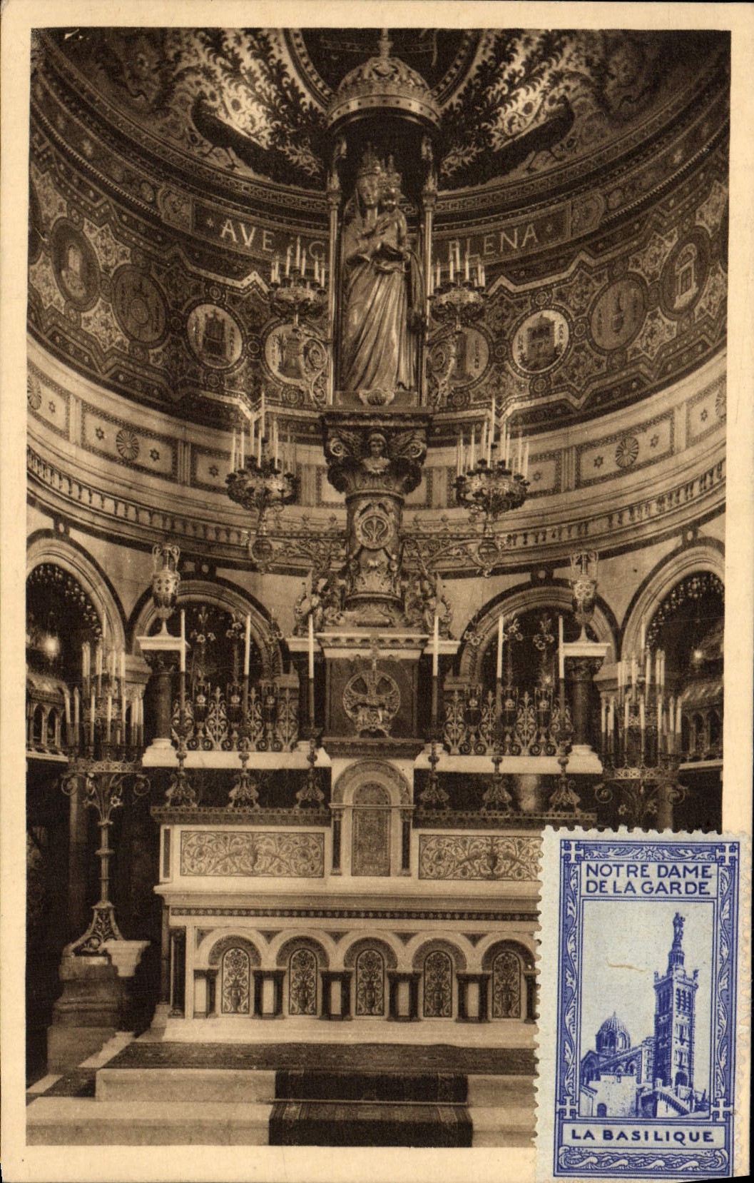 CPA Marseille Notre Dame de la Garde Le Maitre Autel de la Basilique Vignette La basilique 